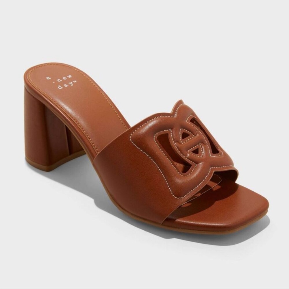A new day Women's Arden Chop Out Block Heels with Memory Foam Insole
